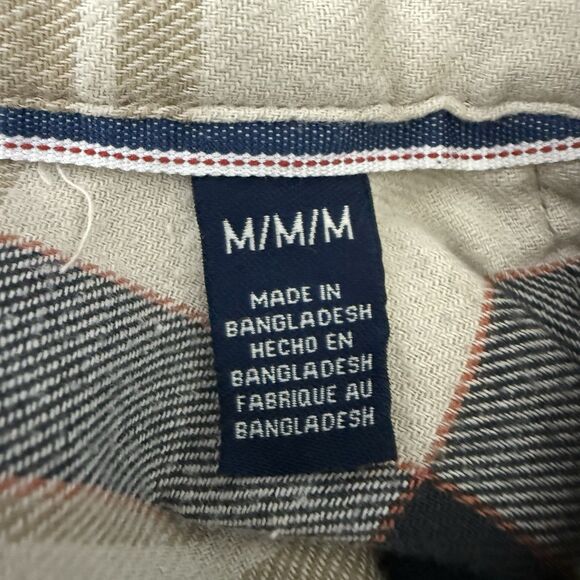 Wrangler Men's Medium Beige Multicolored Button Up Plaid Long Sleeve Shirt - Picture 8 of 10